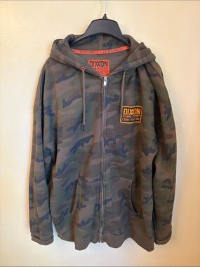 DIXXON Olive Green Camo Zip Hoodie Jacket